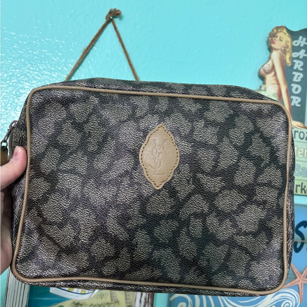 Yves Saint Laurent YsL Vintage Giraffe Print Clutch Pouch Bag